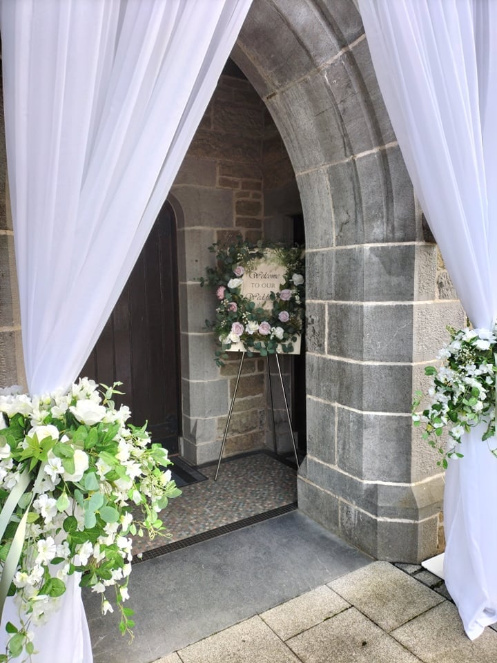 Fabulous door draping outside your church