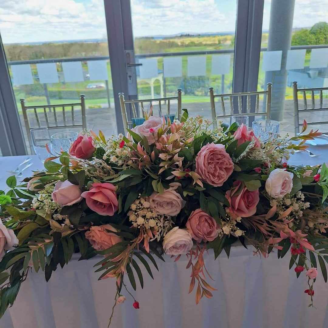 Pink Floral Display In Glenlo Abbey